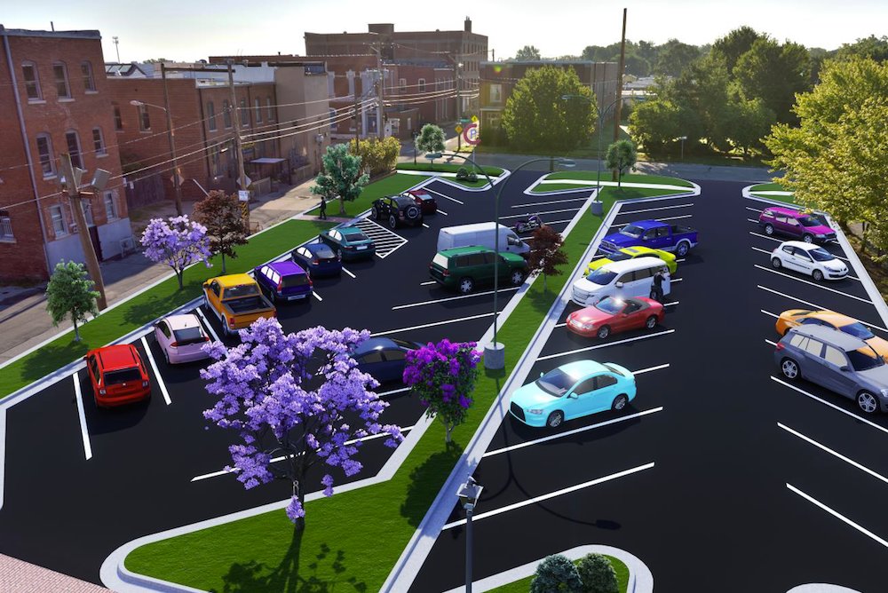 Parking lot improvements are among TIF projects in the works on Commercial Street.
